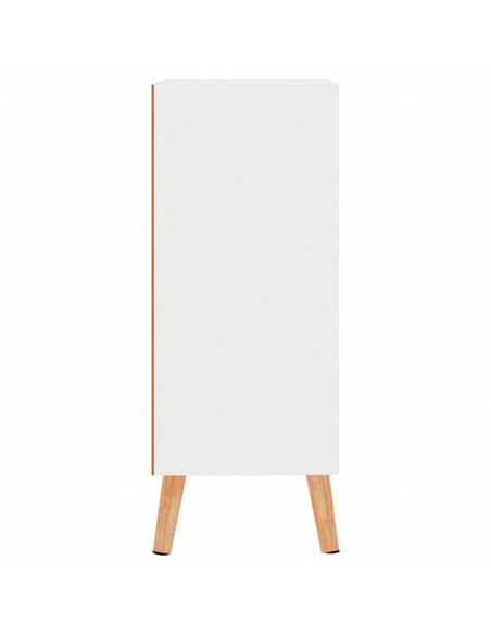 Credenza Bianco Lucido 60x30x72 cm in Legno Multistrato