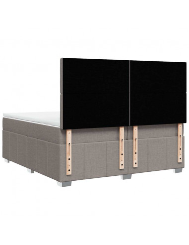 Giroletto a Molle con Materasso Tortora 200x200 cm in Tessuto