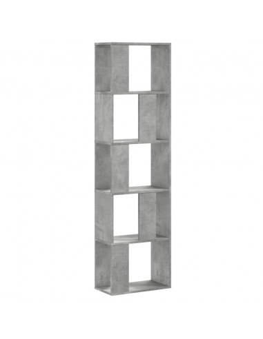 Libreria 5 Ripiani Grigio Cemento 45x23,5x162,5cm Multistrato