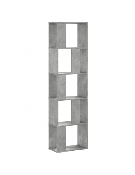 Libreria 5 Ripiani Grigio Cemento 45x23,5x162,5cm Multistrato