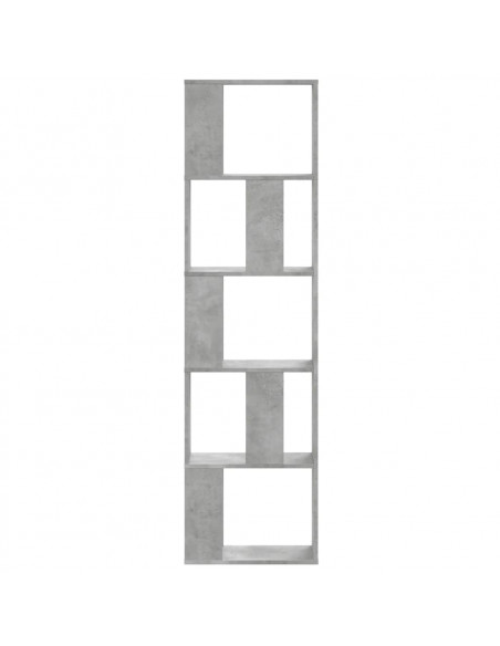 Libreria 5 Ripiani Grigio Cemento 45x23,5x162,5cm Multistrato