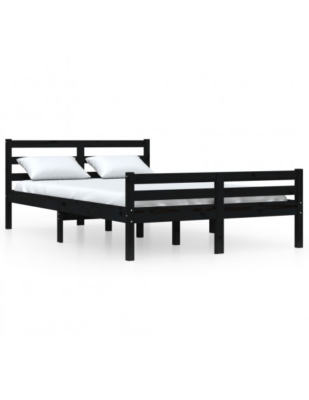 Giroletto Nero in Legno Massello 140x190 cm