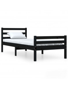 Giroletto Nero in Legno Massello 90x200 cm 2