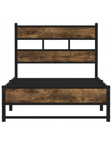 Giroletto senza Materaso in Metallo Rovere Fumo 90x190 cm