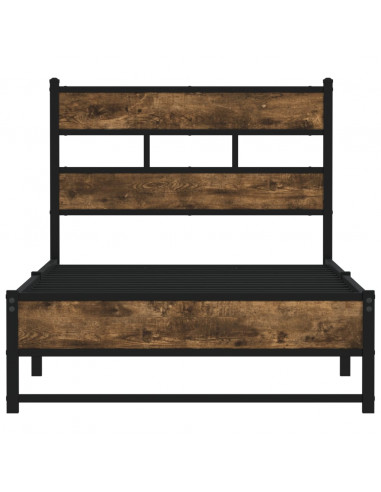 Giroletto senza Materaso in Metallo Rovere Fumo 80x200 cm