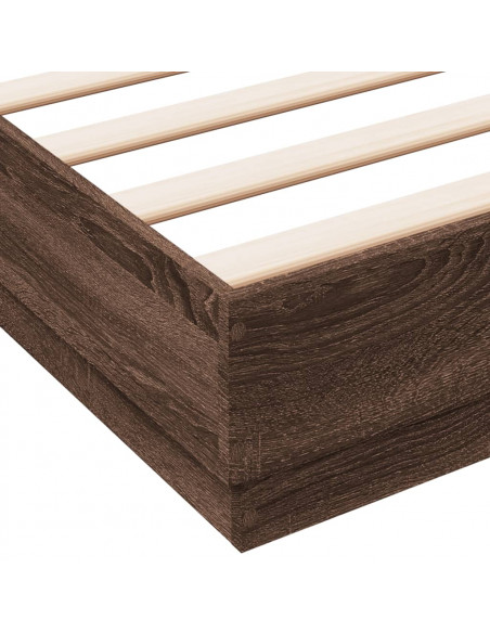 Giroletto con Luci LED Rovere Marrone 135x190 cm
