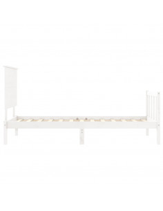 Giroletto con Testiera Bianco Single in Legno Massello 2