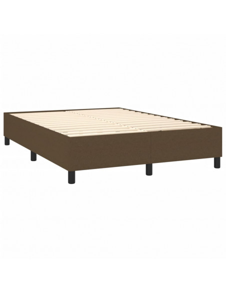 Giroletto a Molle con Materasso Marrone Scuro 140x200cm Tessuto