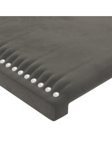 Testiera a LED Grigio Scuro 147x16x78/88 cm in Velluto