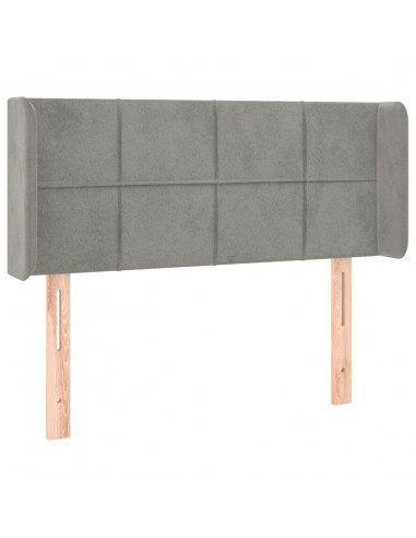 Testiera Grigio Chiaro a LED 93x16x78/88 cm in Velluto