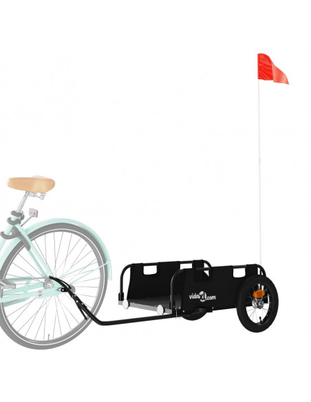 Rimorchio da Bici Nero Oxford e Ferro