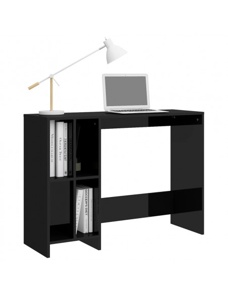Scrivania Portatile Nero Lucido 102,5x35x75cm Legno Multistrato