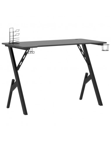 Scrivania da Gaming con Gambe a Y Nera 110x60x75 cm