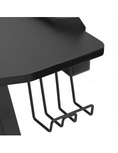 Scrivania da Gaming con LED e Gambe a Y Nera 110x60x75 cm 2