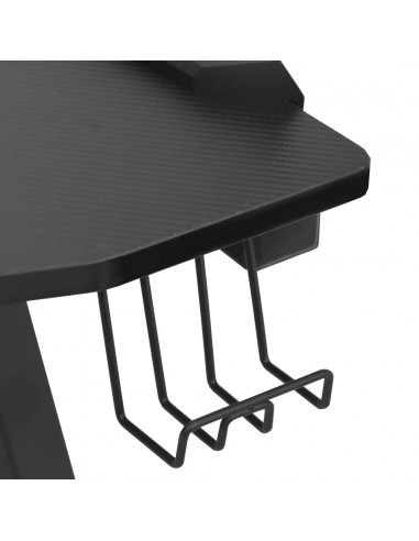 Scrivania da Gaming con LED e Gambe a Y Nera 110x60x75 cm