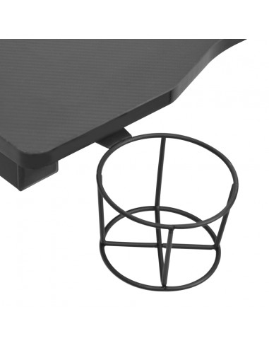 Scrivania da Gaming con LED e Gambe a Y Nera 110x60x75 cm
