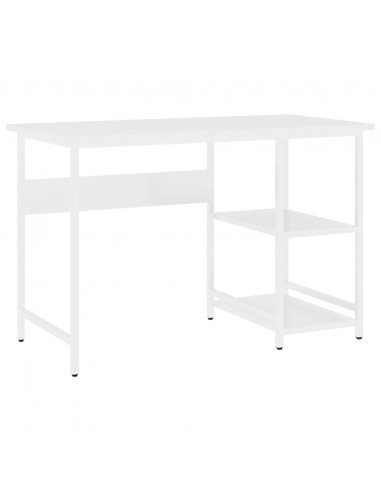 Scrivania per Computer Bianca 105x55x72 cm in MDF e Metallo