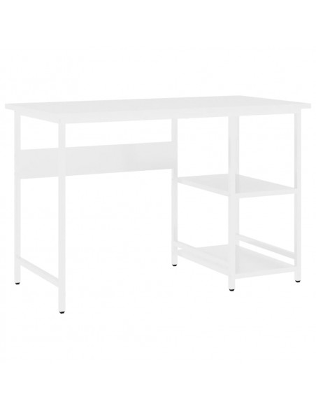 Scrivania per Computer Bianca 105x55x72 cm in MDF e Metallo