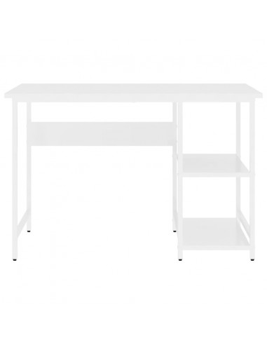 Scrivania per Computer Bianca 105x55x72 cm in MDF e Metallo