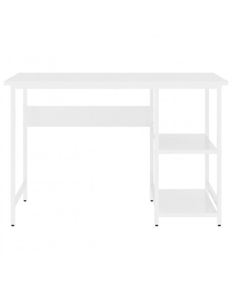 Scrivania per Computer Bianca 105x55x72 cm in MDF e Metallo