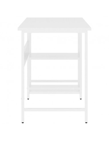 Scrivania per Computer Bianca 105x55x72 cm in MDF e Metallo