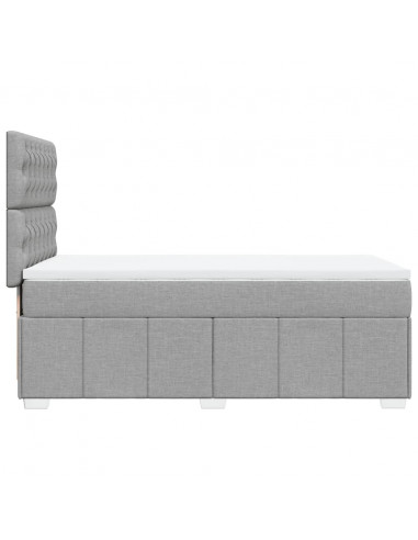 Giroletto a Molle con Materasso Grigio Chiaro100x200 cm Tessuto