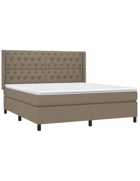 Giroletto a Molle con Materasso Tortora 160x200 cm in Tessuto
