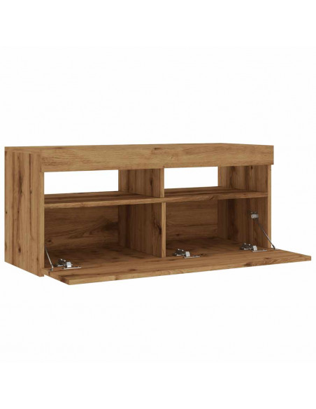 Mobile Porta TV con LED Artigianale 90x35x40 cm Multistrato