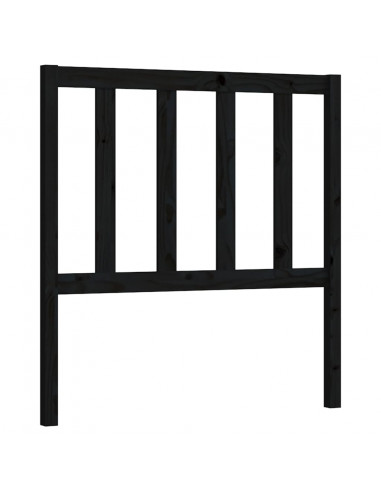Testiera per Letto Nera 81x4x100 cm in Legno Massello di Pino