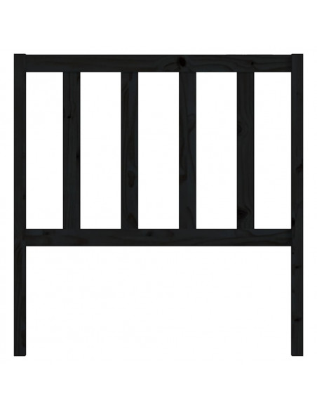 Testiera per Letto Nera 81x4x100 cm in Legno Massello di Pino