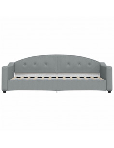 Divano Letto Estraibile Cassetti Grigio Chiaro 80x200cm Tessuto 2