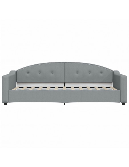 Divano Letto Estraibile Cassetti Grigio Chiaro 80x200cm Tessuto