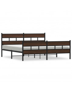 Giroletto senza Materaso in Metallo Rovere Marrone 180x200 cm 2