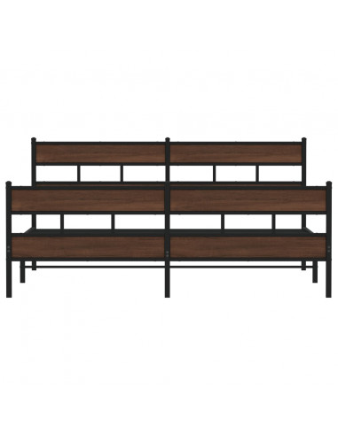 Giroletto senza Materaso in Metallo Rovere Marrone 180x200 cm