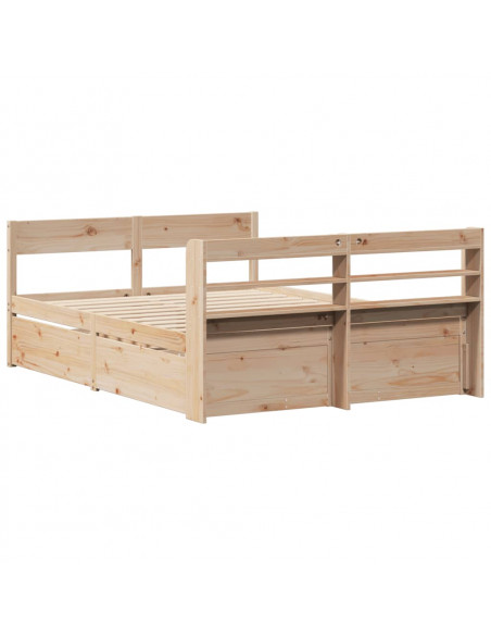 Letto senza Materasso 160x200 cm in Legno Massello di Pino