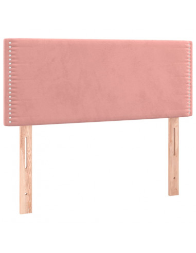 Giroletto a Molle con Materasso Rosa 100x200 cm in Velluto