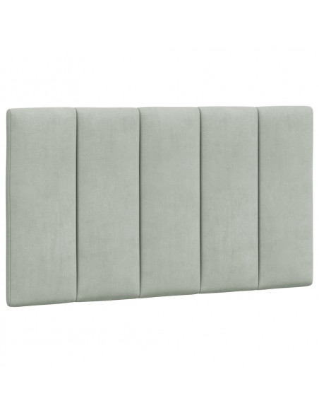 Giroletto con Testiera Grigio Chiaro 90x190 cm in Velluto