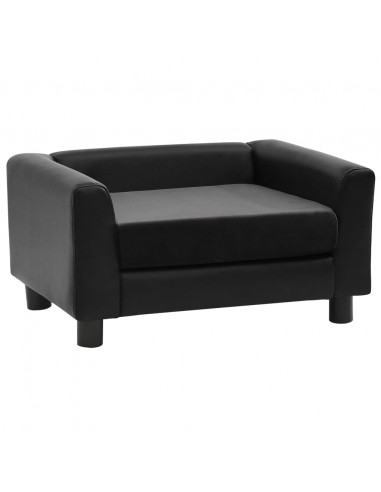 Divano per Cani Nero 60x43x30 cm in Peluche e Similpelle