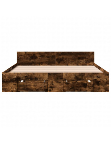 Giroletto con Cassetti Rovere Fumo 120x190 cm Legno Multistrato