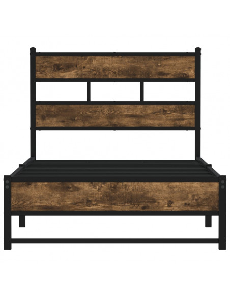 Giroletto senza Materaso in Metallo Rovere Fumo 100x200 cm