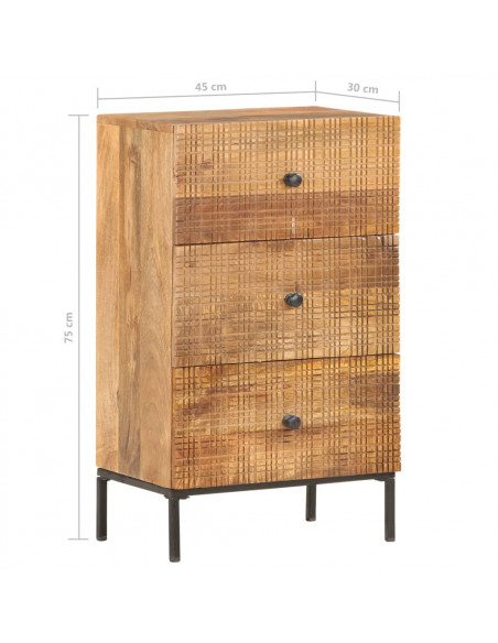Credenza 45x30x75 cm in Legno Massello di Mango