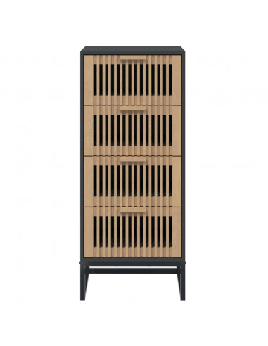 Credenza Nera 40x30x95 cm in Legno Multistrato