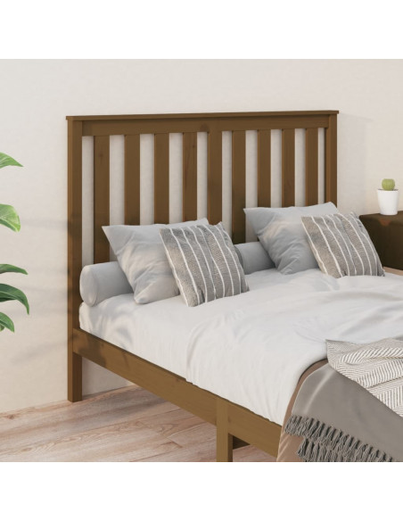 Testiera per Letto Miele 146x6x101 cm in Legno Massello di Pino