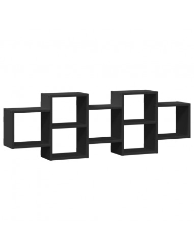 Scaffale a Parete Nero 129x18x42 cm in Truciolato