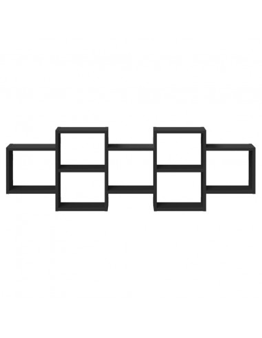 Scaffale a Parete Nero 129x18x42 cm in Truciolato