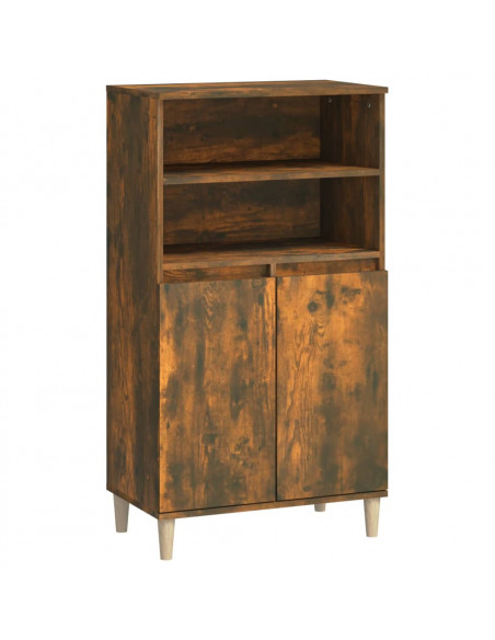Credenza Rovere Fumo 60x36x110 cm in Legno Multistrato