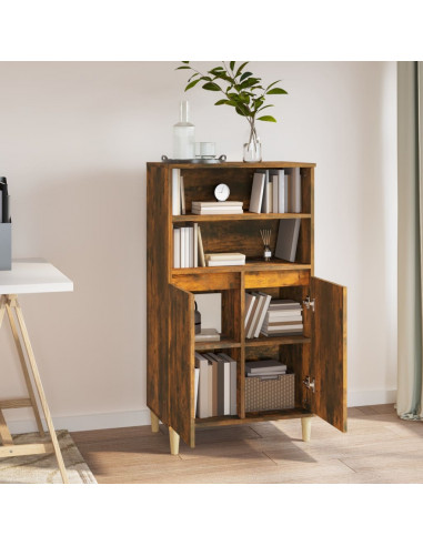 Credenza Rovere Fumo 60x36x110 cm in Legno Multistrato