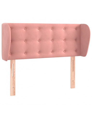 Testiera ad Orecchio Rosa 83x23x78/88 cm in Velluto