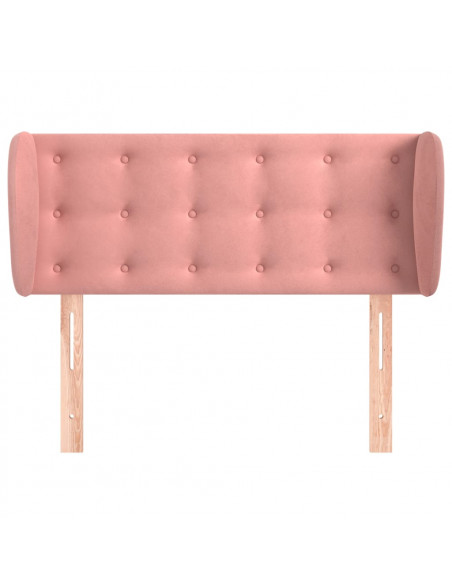 Testiera ad Orecchio Rosa 83x23x78/88 cm in Velluto
