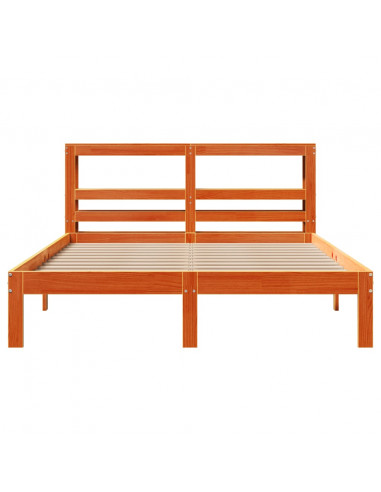 Letto senza Materasso Marrone Cera 120x190 cm in Legno di Pino